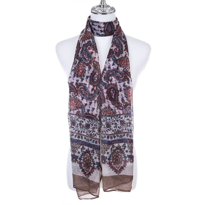 Paisley Print Coffee Scarf