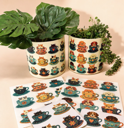 Cat Teacup Tails Napkins Set of 20