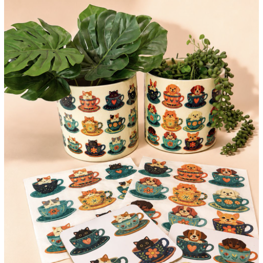 Cat Teacup Tails Napkins Set of 20