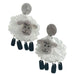 Sheep-shaped earrings with black legs  