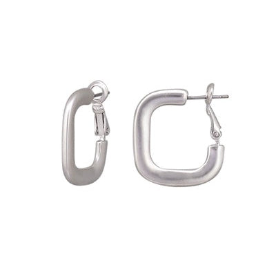 Pair of silver hoop earrings 