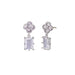 Pair of silver earrings with clear gemstones  