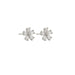 Pair of silver flower-shaped earrings  