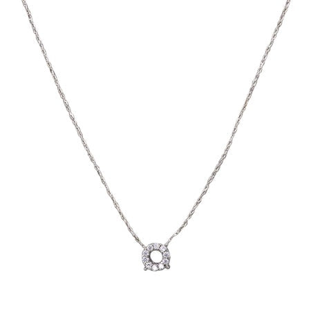 Silver necklace with a small round pendant 