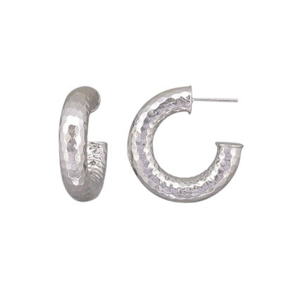 Pair of silver hoop earrings 