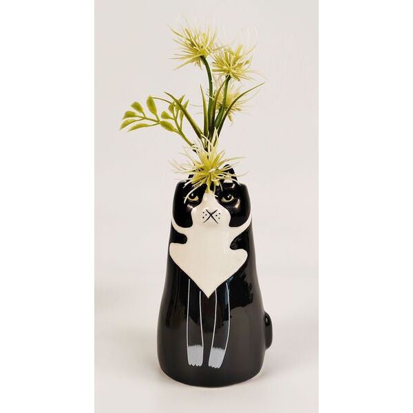 black cat small vase