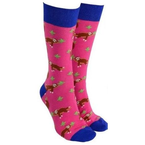 colourful pink sloth socks