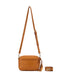 crossbody brown vegan leather handbag
