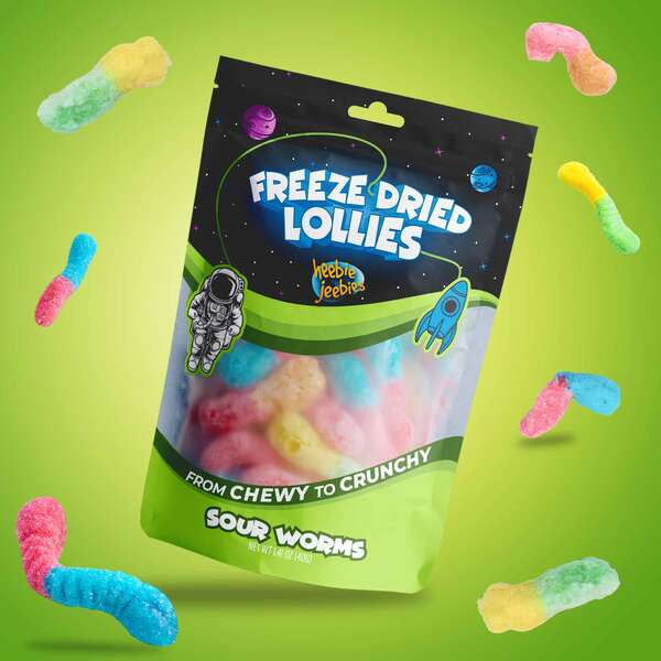 freeze dried sour worm lollies