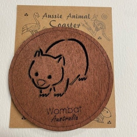 wombat wooden coaster souvenir