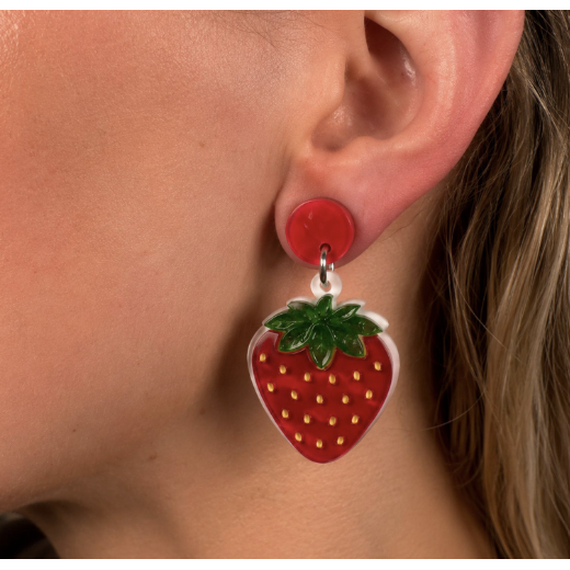 Iris Strawberry Earrings