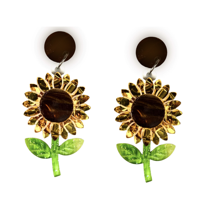 Iris Sunflower Earrings