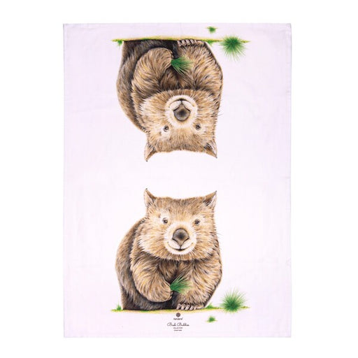 wombat tea towel australian souvenir gift