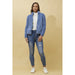 size 14 indigo blue fleece jacket for women