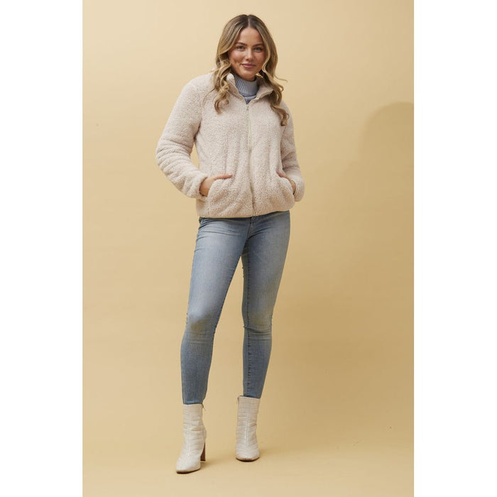 teddy fleece ivory jacket