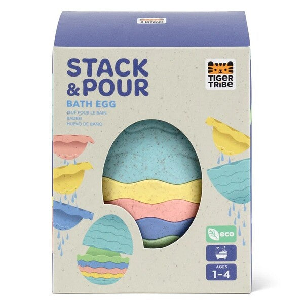 stack & pour bath egg toy for toddlers bathtime fun