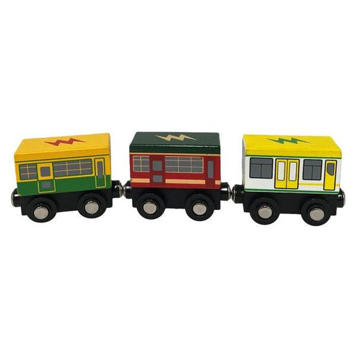 wooden magnetic tram set kids toy