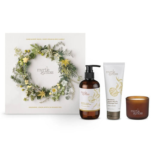 Myrtle & Moss skincare and candle set 
