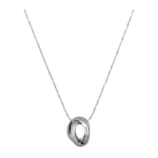 Silver necklace with a triple ring  pendant