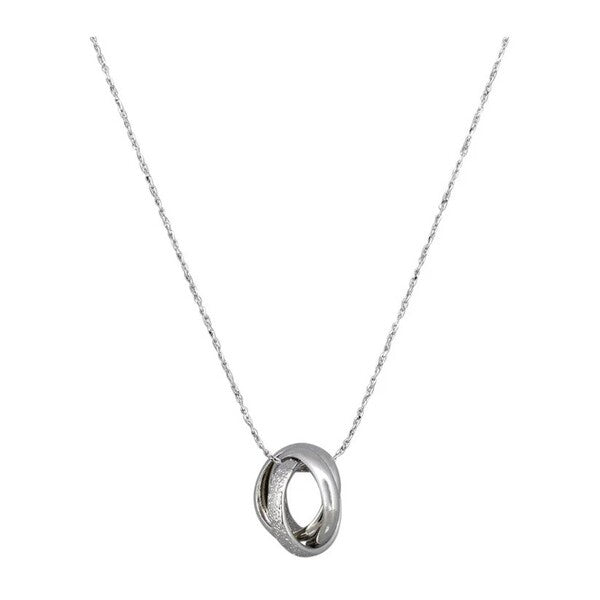 Silver necklace with a triple ring  pendant