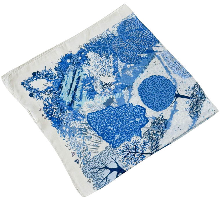 Forest Blue Mini Square Scarf