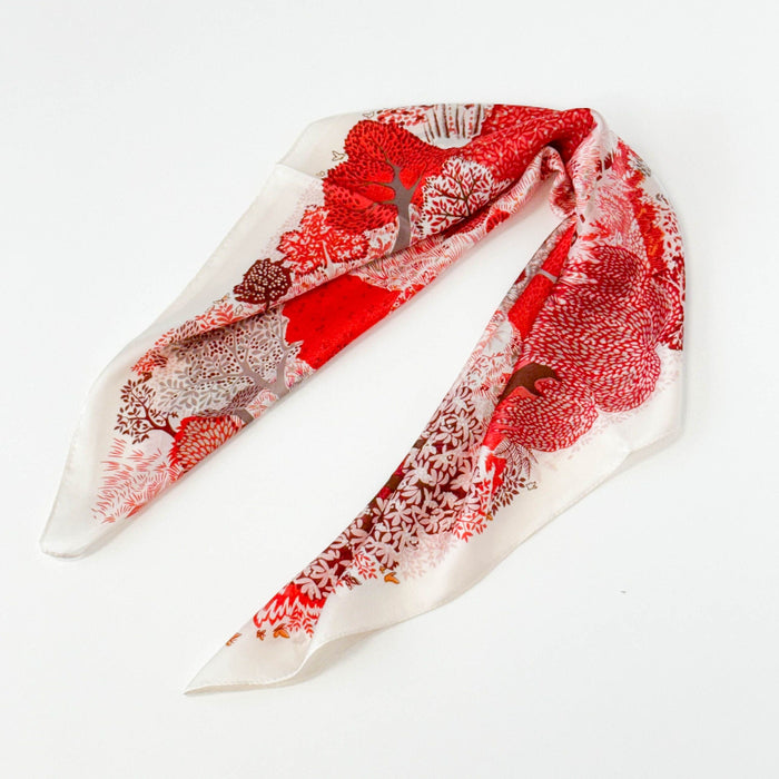 Forest Red & Pink Mini Square Scarf