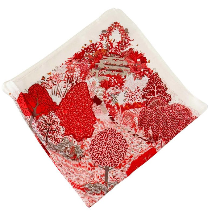 Forest Red & Pink Mini Square Scarf