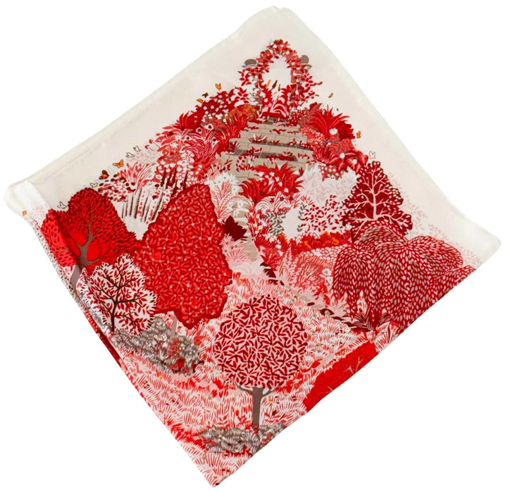 Forest Red & Pink Mini Square Scarf