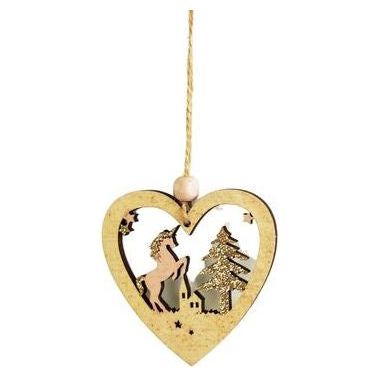 unicorn in heart hanging decoration