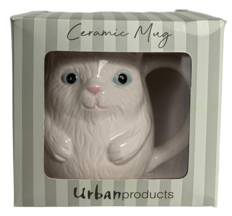 Cat Mug White 10cm
