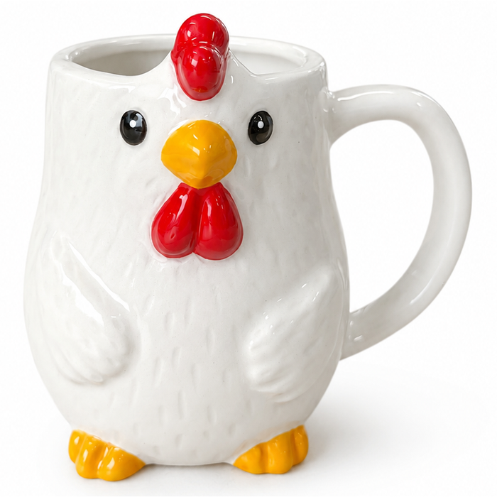 Chicken Mug White 10cm