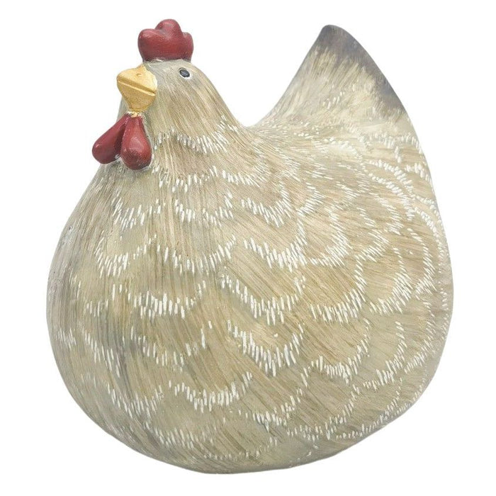 Chicken Resin Ornament Sage Medium 13cm