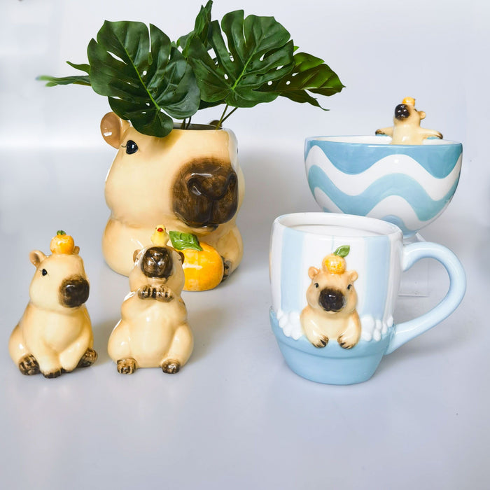 Capybara Bowl Blue & Brown 16cm