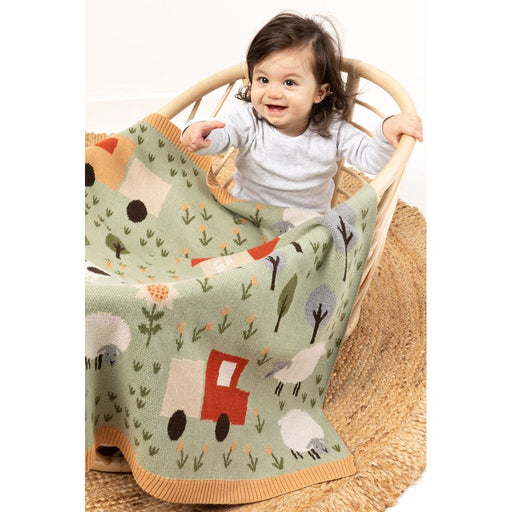 farm animal baby blanket fot cot and bassinet