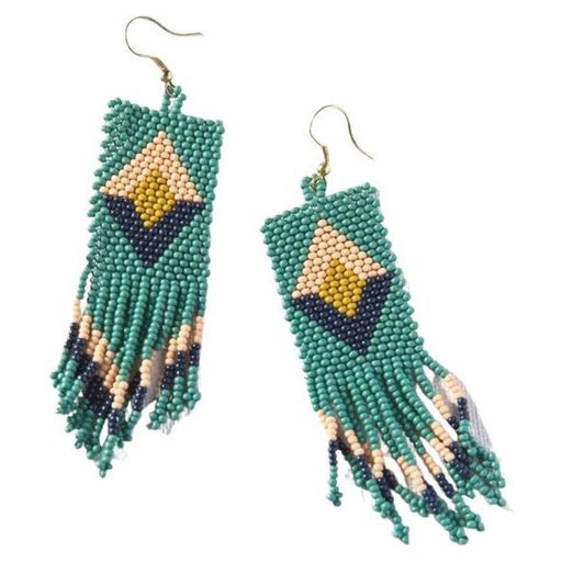 aqua beaded earrings discounted