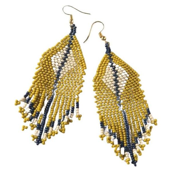 mustard beaded earrings on sale