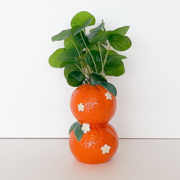 tuscan orange fruit vase 