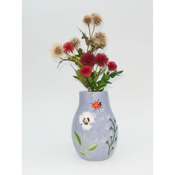 pretty lilac garden flower vase