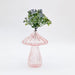 pink glass small clear vase for single stems