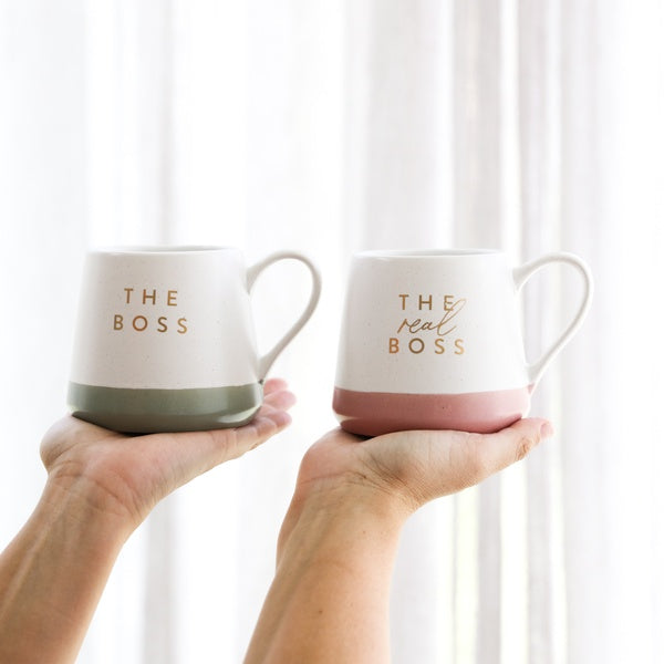 wedding mug set the boss the real boss