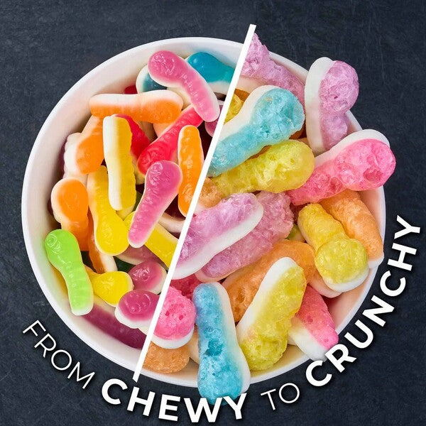 chewy to crunchy freeze dried lollies