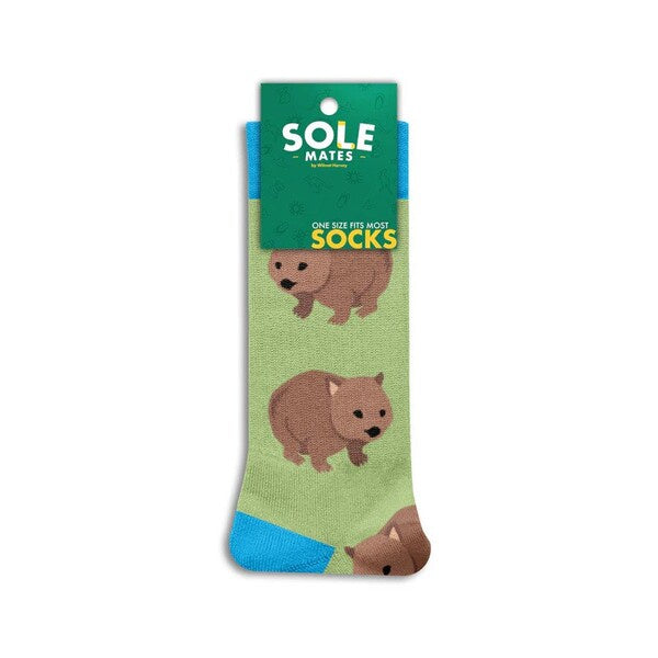 Sock  with wombat design and 'Sole Mates' branding