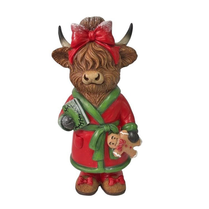 Highland Cow Christmas Ornament Girl 21cm