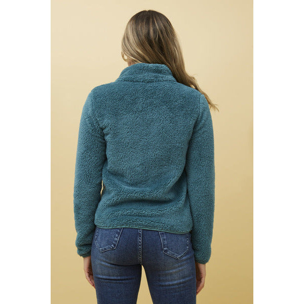 green soft fluffy winter jacket for ladies