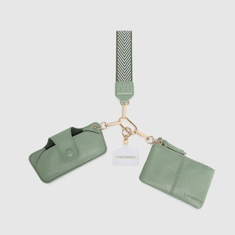 Green wallet with strap ziggy