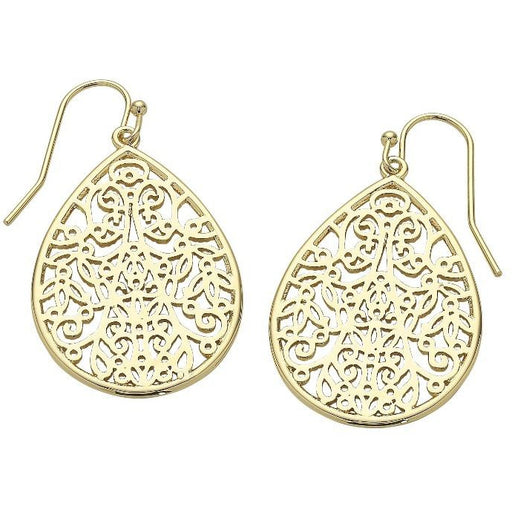 gold filigree teardrop earrings liberte for women