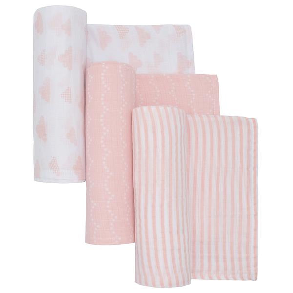 Blush Pink Muslin Wraps 3 Pack
