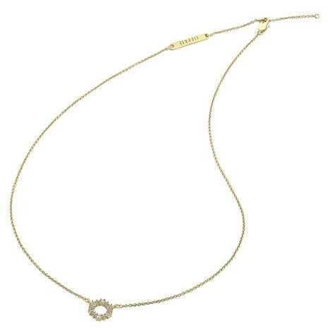 Liberte Gold Chain with Circular Crystal Pendant