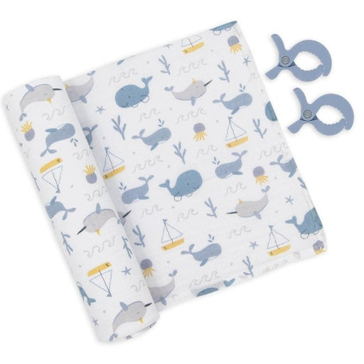 whale swaddle with pram pegs