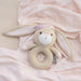 knit floral bunny rattle & swaddle set